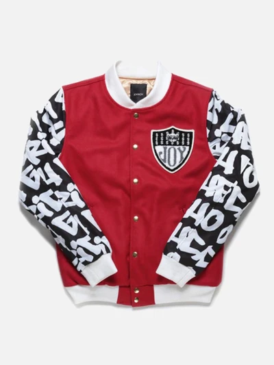 [JOYRICH] RICH GRAFFITI VARSITY JACKET - RED