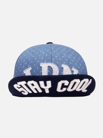 LDN PATCH SNAPBACK-BLUE POLKA DOT