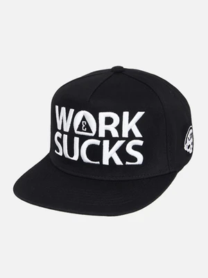 WORK SUCKS SNAPBACK-BLACK