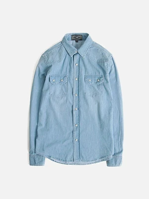[MODIFIED] M#0227 WESTERN DENIM SHIRT-LIGHT DENIM
