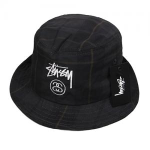STOCK LOCK PLAID BUCKETHAT-BLK