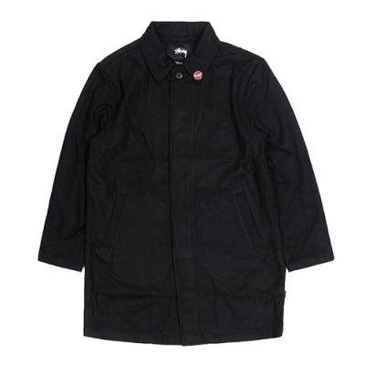 WOOL TRENCH JACKET-BLACK