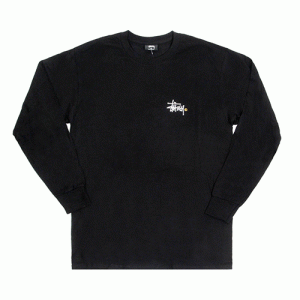 BASIC LOGO PAINT L/SL TEE-BLACK