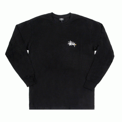 BASIC LOGO PAINT L/SL TEE-BLACK