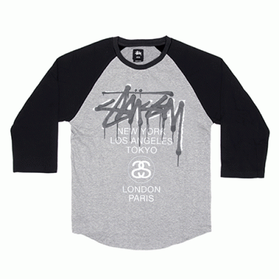 WT DRIP RAGLAN - GREY HEATHER/BLACK