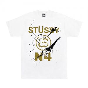 STUSSY NO.4 PAINT TEE-WHT