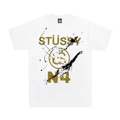 STUSSY NO.4 PAINT TEE-WHT