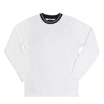 JACQUARD FLEECE CREW-WHITE