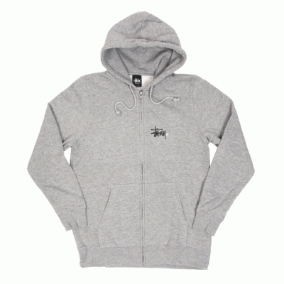BASIC LOGO ZIP HOOD-GRY(whiteⓒ)