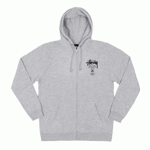 WORLD TOUR ZIP-UP HOOD-GRY (bk)