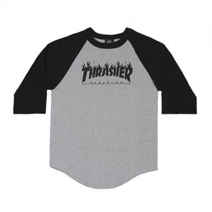 플레임 불꽃 라글랑 티셔츠 GREY/BLACK