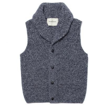 SHAWL COLLAR KNIT VEST [GRAY]