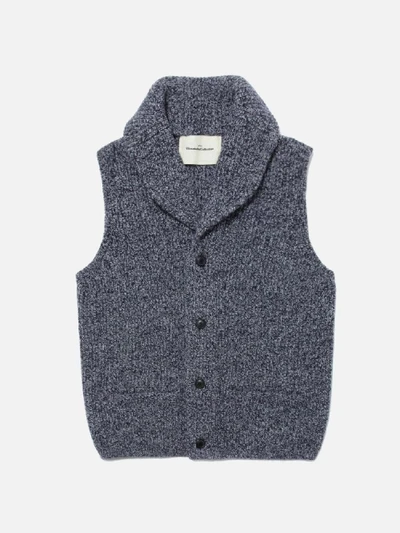 SHAWL COLLAR KNIT VEST [GRAY]