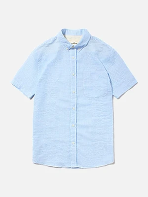 SHORT SLEEVE COTTON SHIRTS [C.BLUE]