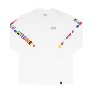FLAG L/S TEE-WHT