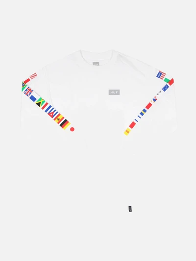 FLAG L/S TEE-WHT