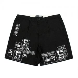 DOODLE PATCHED SHORTS-BLACK