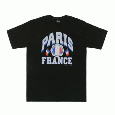 PARIS FRANCE TEE-BLK