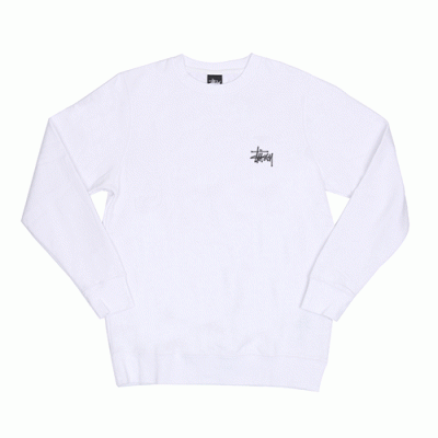 BASIC STUSSY CREW-WHT(blk)