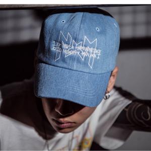 I AM NOT A HUMAN BEING X NYPM LOGO BALL CAP-SERIES DENIM