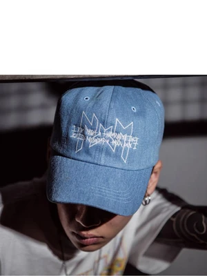 I AM NOT A HUMAN BEING X NYPM LOGO BALL CAP-SERIES DENIM