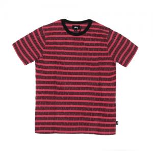 SPIRAL STRIPE CREW-RED