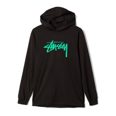 STOCK STAMP LS HOOD TEE-BLK