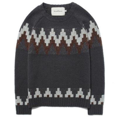 PULSE PATTERN KNIT CREWNECK [GRAY]