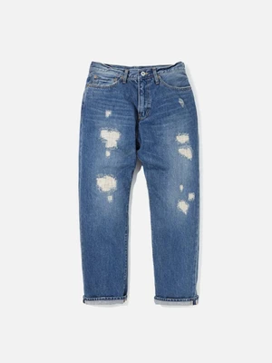 DAMAGED SELVAGE DENIM PANTS EAVD02-A1 [BLUE]