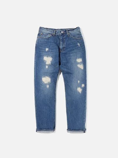 DAMAGED SELVAGE DENIM PANTS EAVD02-A1 [BLUE]