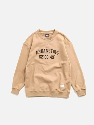 [URBAN STUFF] USF SLOGAN SWEATSHIRTS 4C (BEIGE)