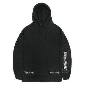 PATCHED BASIC LOGO HOODIE - BLACK