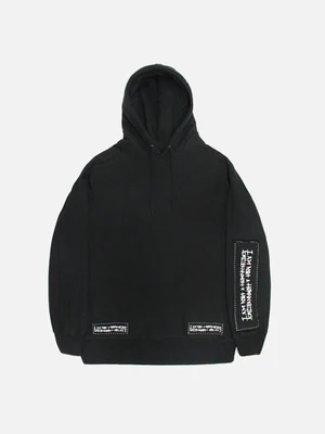 PATCHED BASIC LOGO HOODIE - BLACK