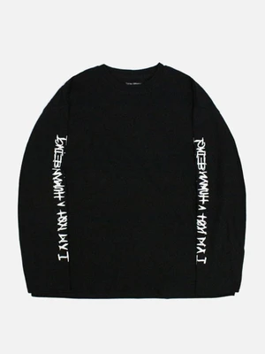 BASIC LOGO FOAMING PRINTING LONG SLEEVE - BLACK