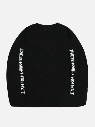 BASIC LOGO FOAMING PRINTING LONG SLEEVE - BLACK
