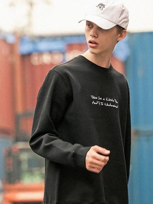 TAKE A TIME SWEATSHIRTS-BLACK