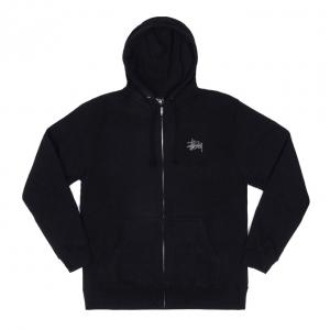 BASIC STUSSY ZIP HOOD-BLACK