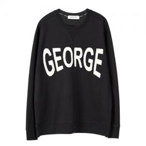 UNISEX APPLIQUE NAME SWEATSHIRT atb101 - BLACK