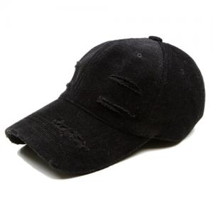 OVR16T3012-TOME.3 DAMAGE CORDUROY BLACK BALLCAP