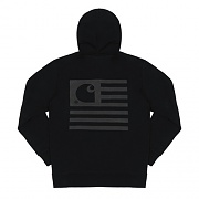 (I019968) HOODED STATE FLAG SWEATSHIRT-BLACK/BLACK
