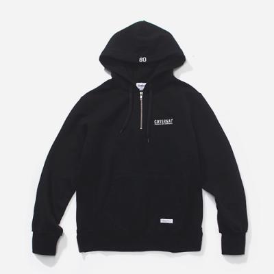 FW HALF ZIP UP HOODIE-BLACK