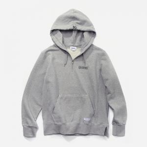 FW HALF ZIP UP HOODIE-GRAY