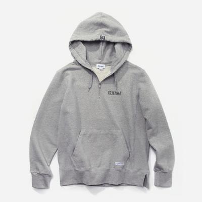 FW HALF ZIP UP HOODIE-GRAY