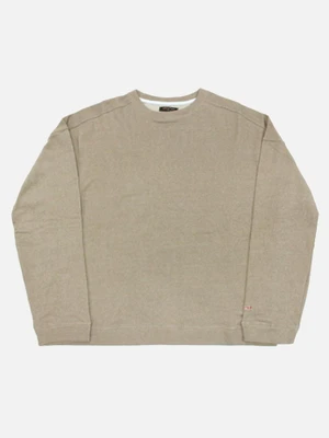 [NAMEOUT] BASIC OVERSIZED CREWNECK SWEATSHIRTS - BEIGE