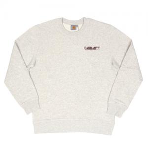 (I022070)COLLEGE SCRIPT SWEATSHIRT-SNOW HEATHER