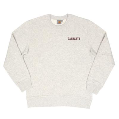 (I022070)COLLEGE SCRIPT SWEATSHIRT-SNOW HEATHER