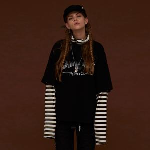 LAYERED STRIPE TURTLENECK_BLACK