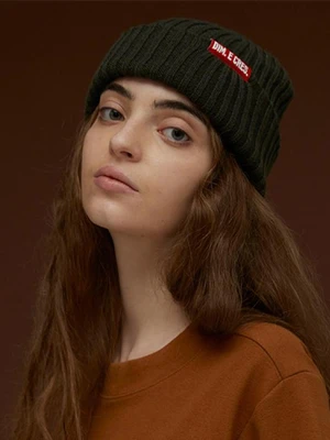 DIM. LABEL BEANIE_KHAKI