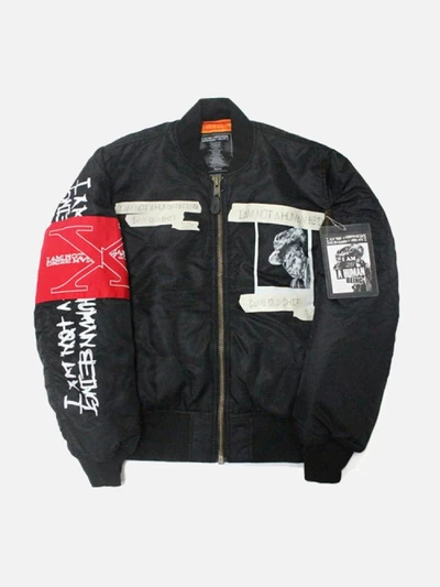 WHATS YOUR NAME MA-1 JACKET - BLACK