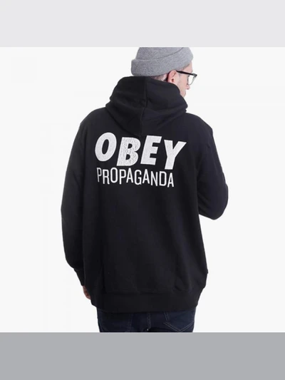 (111610066)PROPAGANDA BARS HOOD-BLK